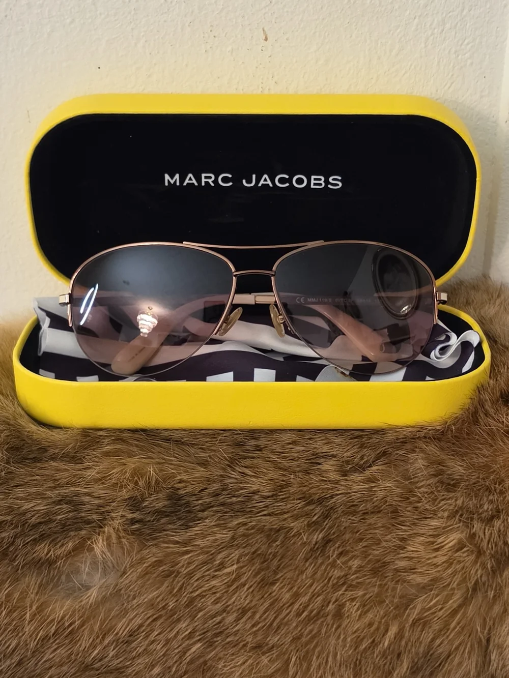Marc Jacobs Rose Gold Aviator Sunglasses